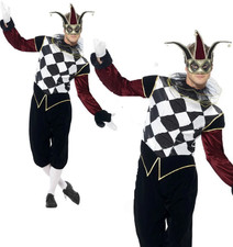 Gothic Halbschuhe Harlequin Kostüm Halloween Hofnarr Herren Kostüm Outfit