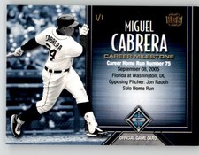 2017 Honus Bonus Career Milestones Miguel Cabrera 1/1 HR75