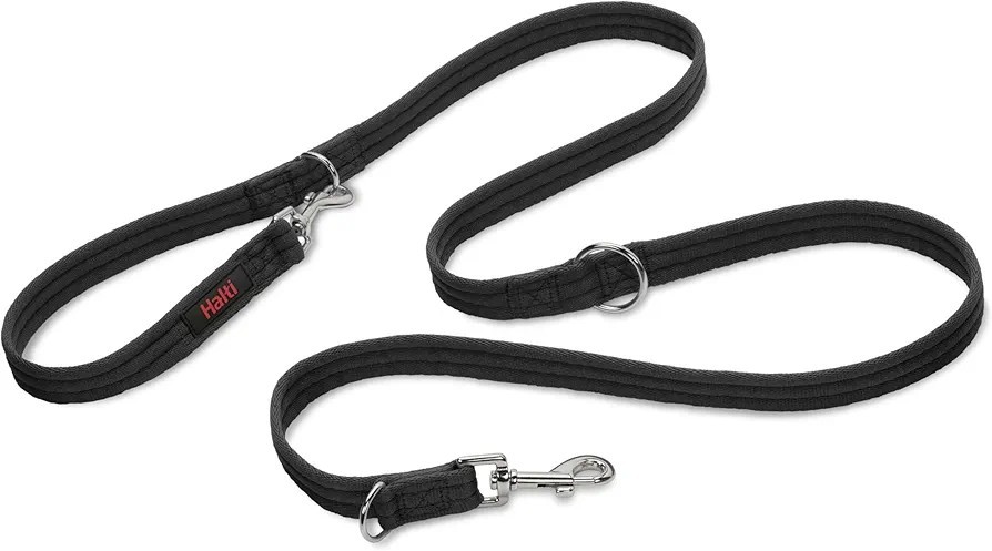 HALTI 2m Training Lead Double Ended No Pull Dog Lead Soft Durable, Black - Small