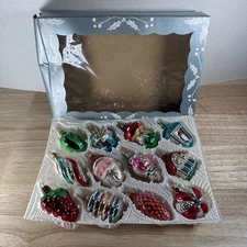 Vintage Kurt S. Adler Glass Christmas Ornaments - Set Of 12