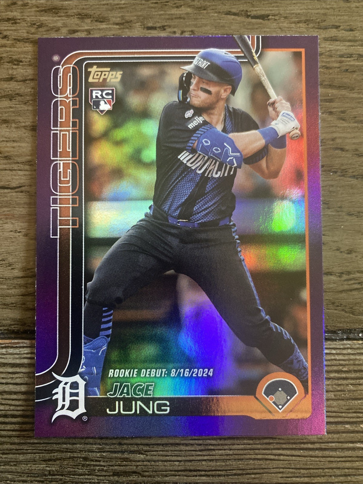 2025 Topps Update Series Jace Jung RC Rookie Debut #US93 Purple Rainbow /250