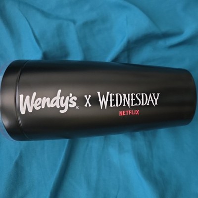 Wendy s x Netflix Wednesday Limited Edition Black Tumbler NEW Jenna Ortega Rare