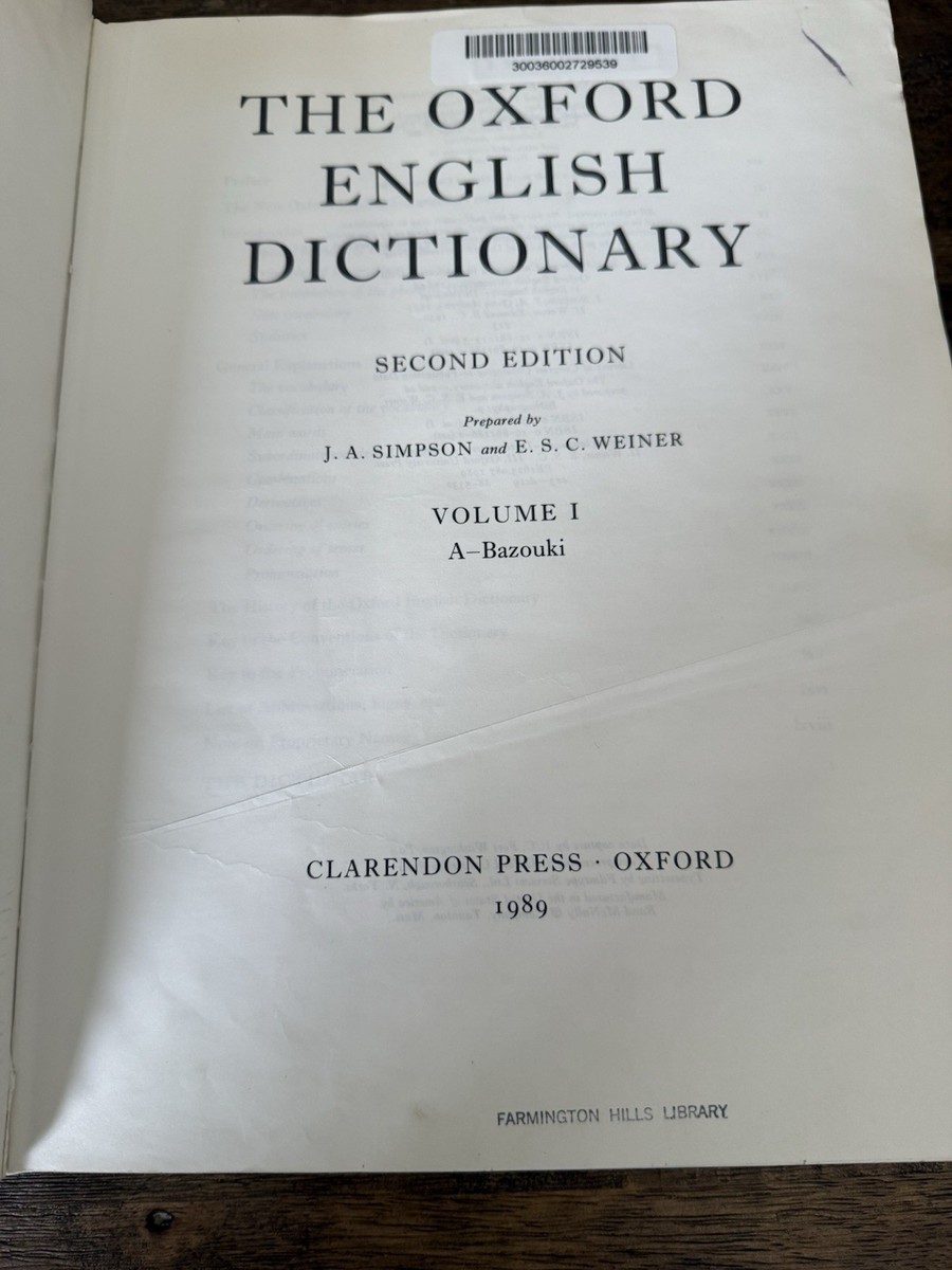 The Oxford English Dictionary, 20 Volume Complete Set, 2nd Edition