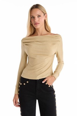 Victoria Shimmer Top Gold  THE NOLI SHOP