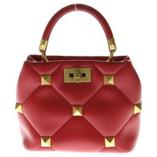 VALENTINO Valentino Garavani Roman Studs 2WAY Leather Handbag Chain Shoulder Bag