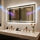 Smart Bluetooth LED Bathroom Mirror Backlight Wall Makeup Mirror Digital Display