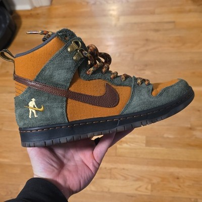 スケートボード NIKE SB DUNK HIGH PRO Nike SB Dunk High Pro QS 'Pass-Port' Green/Gold Skateboarding
