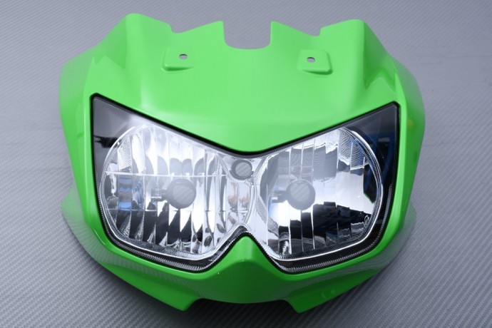Tête de Fourche Verte Z1000 Remplacer Carénage Cassé et Phare pour Kawasaki 2003-2006