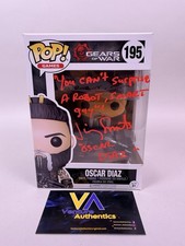 Jimmy Smits Signed Oscar Diaz Gears of War Funko #195 w/ QUOTE + JSA WITNESS