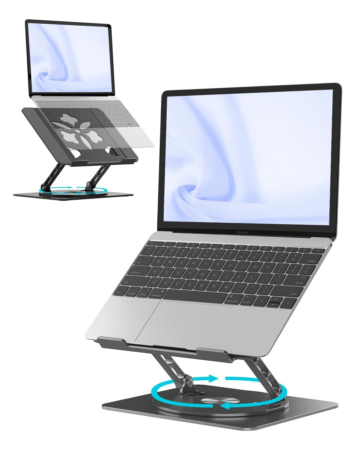 360° Rotating Adjustable Aluminum Laptop Stand for Ergonomic Desk Setup