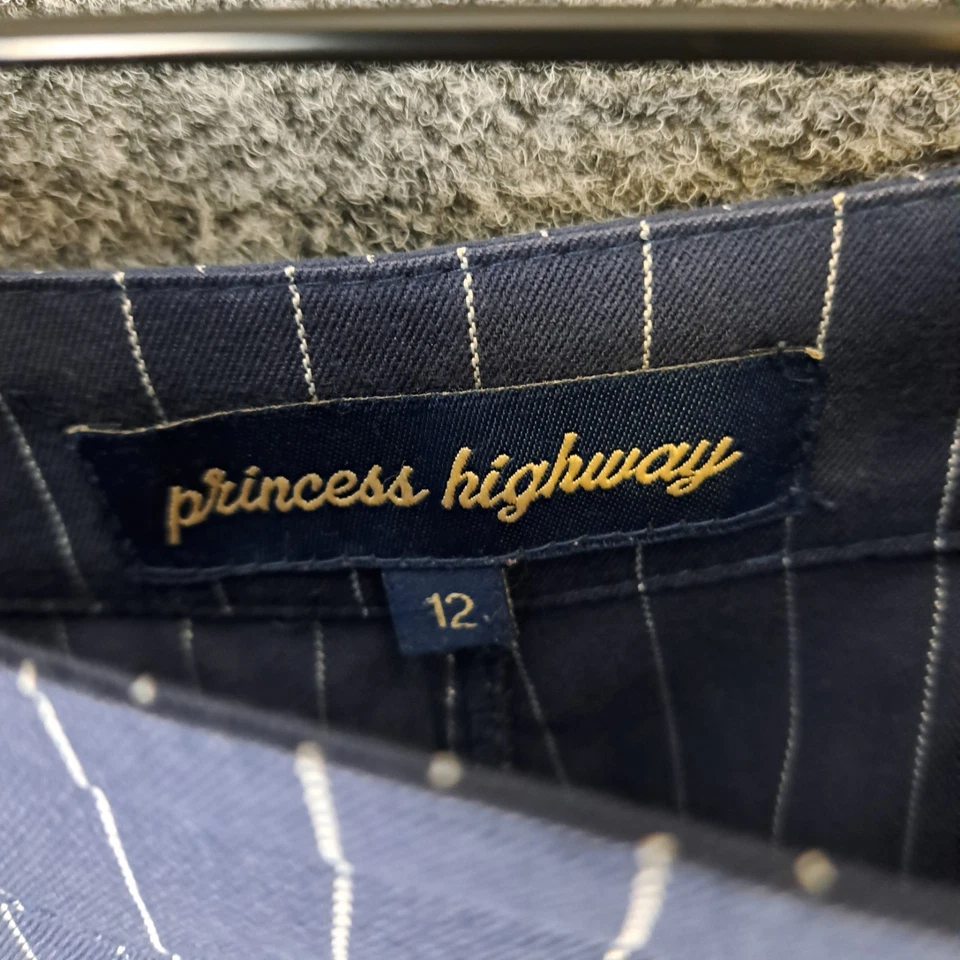 Princess Highway Womens Pants Size 12 Blue Striped Pockets Stretch - image 2 of 4