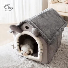 New Medium Grey Winter Foldable Pet House for Cats and Dogs