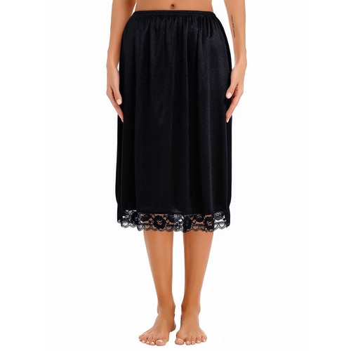 Womens Underskirt Patchwork Lace Stretchy Under Dress Skirt Anti Slip Underskirt - Picture 26 of 27