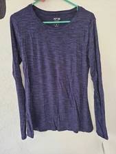 Apt.9 Womens Medium Navy Essential Long Sleeve Crew Neck Shirt