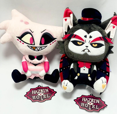 Hazbin Hotel Husk & Angel Dust Sitting Plush doll set H20cm Round