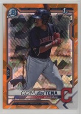 2021 Bowman Sapphire Edition Orange Refractor 61/75 Jose Tena #BCP-128 0nr3