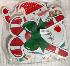 Christmas Outdoor 8pc Decorations Plastic Snowman, Santa Claus, Candy Canes NEW