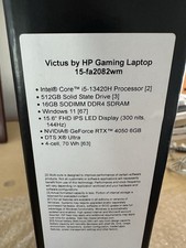HP Victus 15-fa2082wm Gaming Laptop 16GB RAM 512GB SSD RTX 4050 - BRAND NEW 3