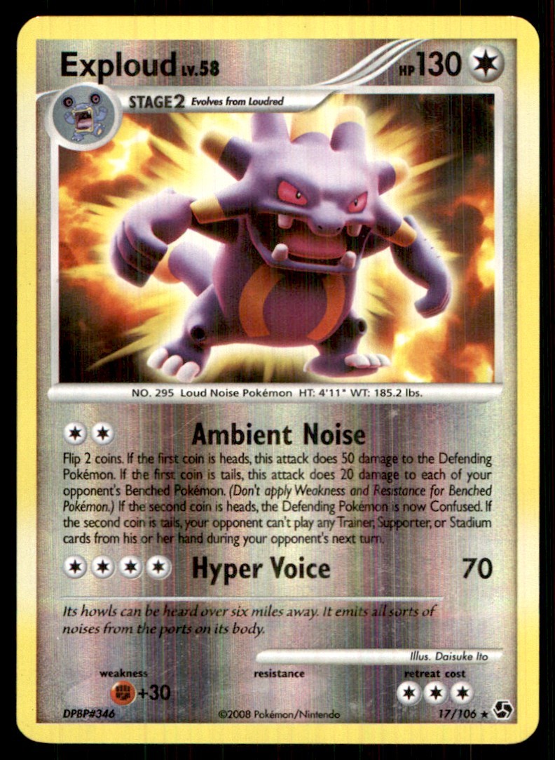 2008 Diamond & Pearl - Great Encounters Reverse Holo Exploud Stage 2/Rare #17
