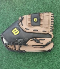 Wilson A360 Genuine Leather Softball Glove 10" A0360 Black  Brown