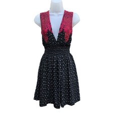 Free People Walking Through My Dreams Dress XS Black Boho Mini Cutout Back