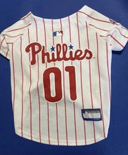 Pets First MLB Licensed Phillies Jersey for Dogs Medium NWOT