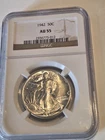1942 walking liberty half dollar NGC AU 55
