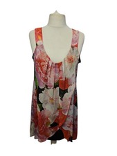 WALLIS floral drape dress size 18 sleeveless overlay sleeveless tunic