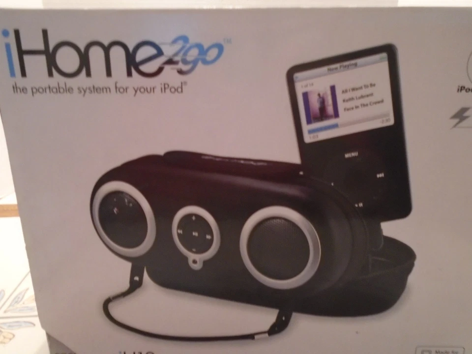 iHome2Go Speaker iPod Portable Sound System Model iH19b Black NIB - Image 3 of 4