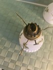 Antique Scarce 1890s Miniature oil lamp Baby McKee Pink floral white satin glass — photo 10