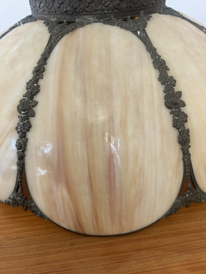 Lámpara colgante vintage de pantalla de vidrio de escoria Meyda Annabelle Foto 2 de 4