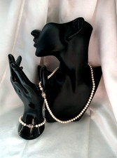 SPETTACOLARE PARURE COLLANA + BRACCIALE PERLE DI MAJORCA / ARG. STERLING.