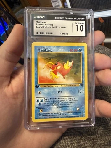 Pokemon 2000 Magikarp #47 Team Rocket 1st Edition CGC 10