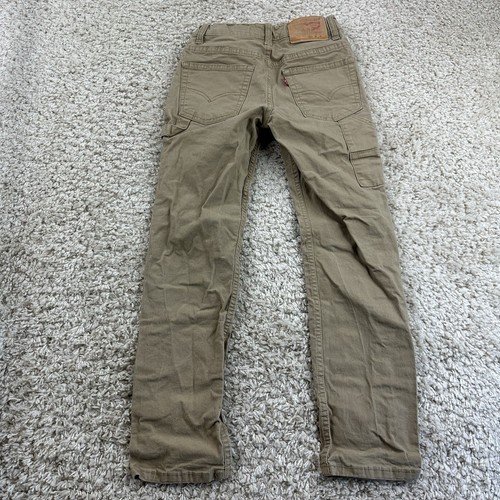 Levi's Jungen Größe 10 Jugend 502 Carpenter Hose khaki Jeans spitz zulaufendes Bein verstellbar - Bild 8 von 9
