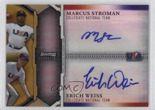 2011 Bowman Sterling Gold Refractor 46/50 Erich Weiss Marcus Stroman Auto 0qo1