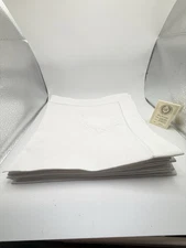 Boutross Italian Crest Hand Embroidery No N252W Lace Napkins Pack Of 8 20”x20”