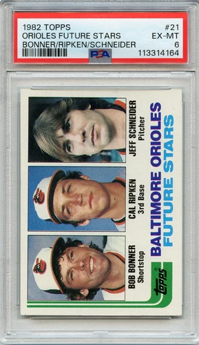 1982 TOPPS #21 CAL RIPKEN JR. ROOKIE RC, BALTIMORE ORIOLES, HOF - PSA 6 (14164)