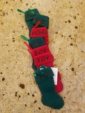 Mini Christmas Stocking Felt Hanging Lot of 7 