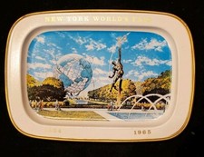 World's Fair 1964-65 Metal Tray New York City Souvenir Vintage US Steel 5"x7" w4