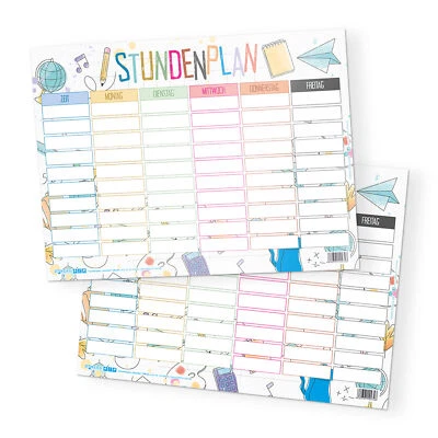 itenga Stundenplan DIN A4 einseitig abwischbar Schulanfang bunt Jungen Mädchen