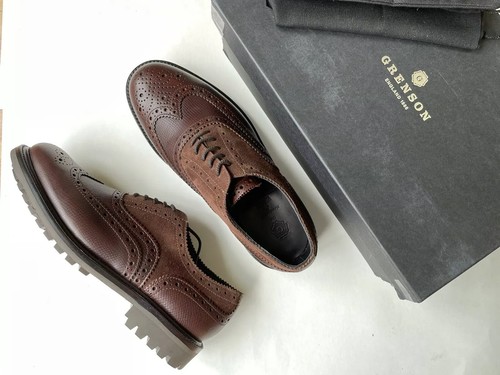 GRENSON Albert Wingtip Brown Leather 