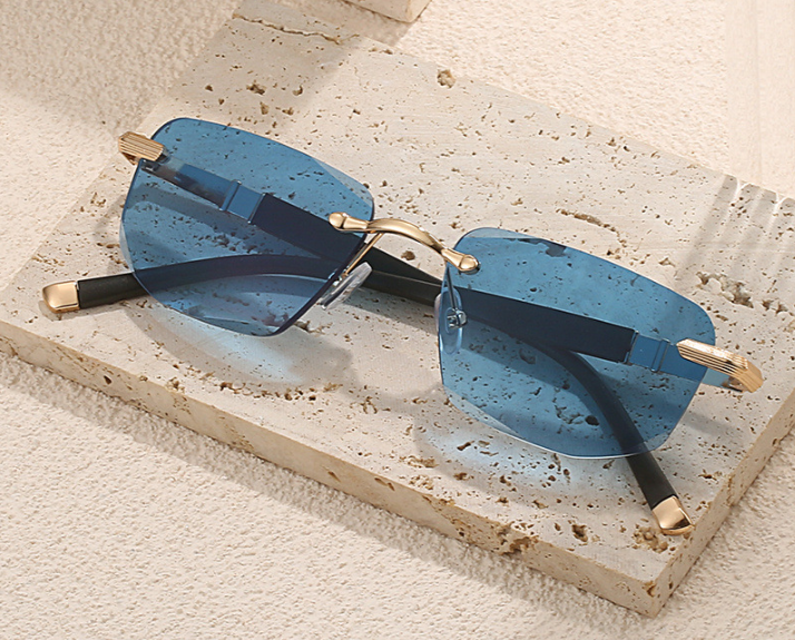 Tinted Rimless Blue Light Blocking Reading Glasses Frameless