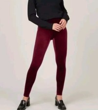 SPANX Velvet leggings Women's Small Rich Burgundy Red Pull On High Waist READ