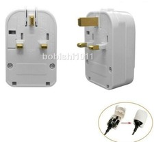 5 GROUNDED SCHUKO EURO 2 PIN TO UK MAINS POWER 3 PIN PLUG 13A CONVERTER, ADAPTOR