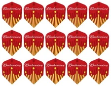 5 New Sets Budweiser Standard Dart Flights - Ships w Tracking - Red Yellow Crown