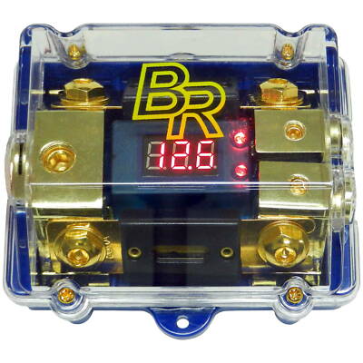 Fused Distribution Block 200A ANL Fuses Digital Display 2-Way 0/4 Gauge, 2 4/8GA