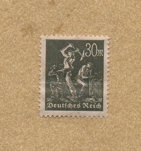 Briefmarke: Deu.Reich,1922/23, Freim.Bergarb.,30Mk.Mi. 243,postf.g.?Zust.s.Scan