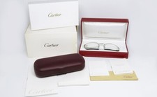 NOS VINTAGE SUNGLASSES CARTIER MANHATTAN T8100370 PLATINUM GOLD NYLOR OVAL ROUND