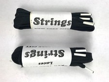 Flat Athletic 45 Inch Black with White Tips. Shoe Laces Cotton 2 Pair for 10.