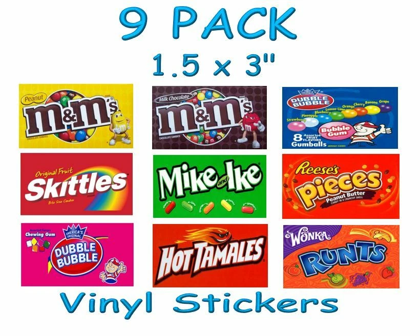 9 VENDING CANDY MACHINE STICKERS LABEL QUICK Free Shipping vendstar rhino oak